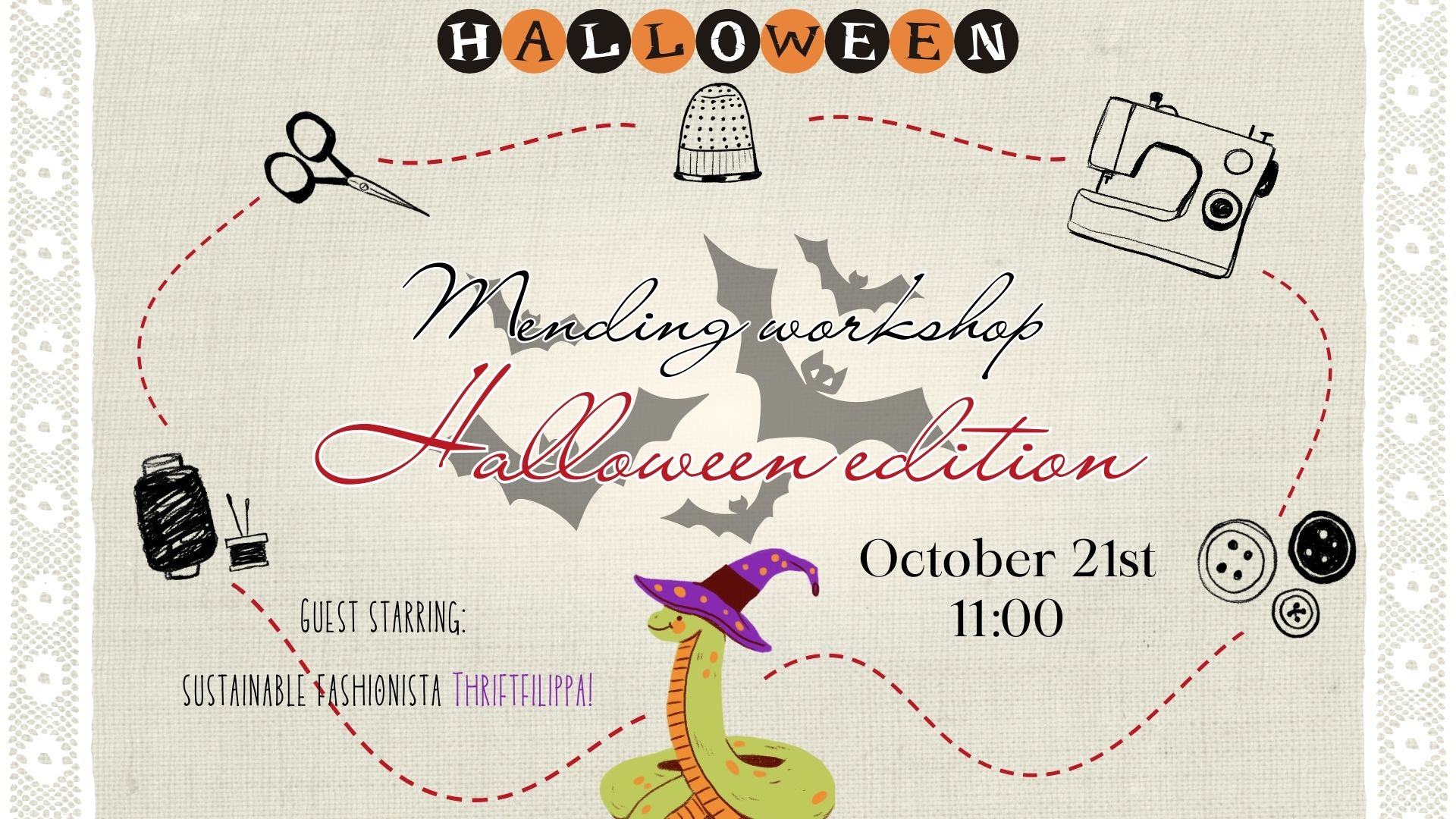 Halloween mending workshop